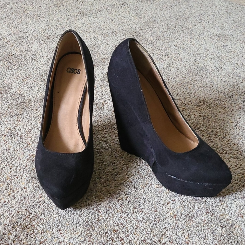 ASOS Platform Suede Wedge, sz 37